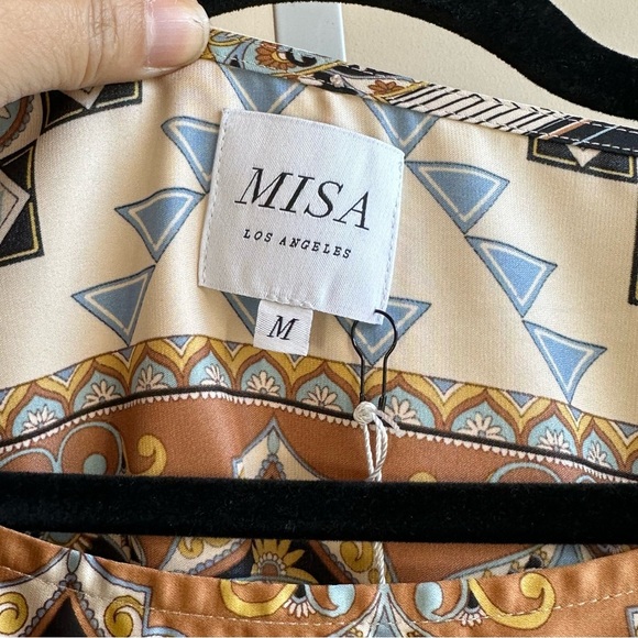 NWT MISA Twiggy Mini Dress Sz M Alhambra Mosaic Satin - Picture 12 of 12